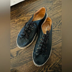 Pinaz Black Leather and rattan sneakers from Spain size 38